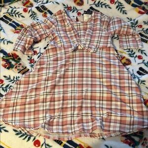 Rare Editions Pink and White Plaid Kids Dress